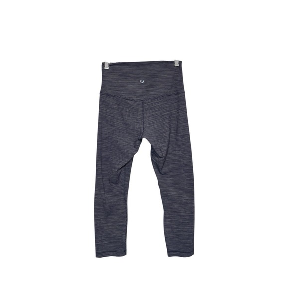 Lululemon Align Crop 21 Leggings Heathered Blue Grey Athletic Yoga Pants - Picture 1 of 9